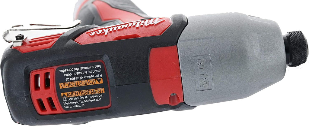 Milwaukee 2462-20 M12 1/4 Inch Hex Shank 12 Volt Lithium Ion Cordless 2,500 RPM 1,000 Inch Pounds Impact Driver w/ LED Light and Fuel Gauge (Battery Not Included, Power Tool Only) (Renewed)