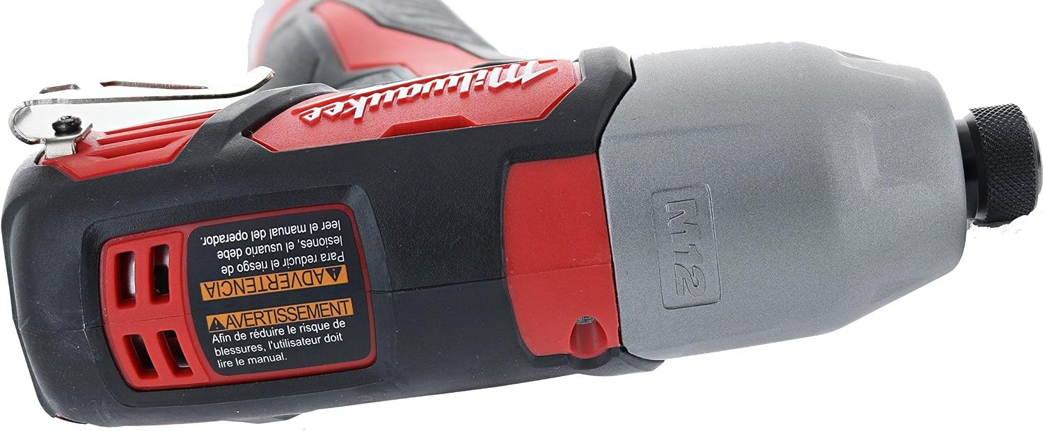 Milwaukee 2462-20 M12 1/4 Inch Hex Shank 12 Volt Lithium Ion Cordless 2,500 RPM 1,000 Inch Pounds Impact Driver w/ LED Light and Fuel Gauge (Battery Not Included, Power Tool Only) (Renewed)