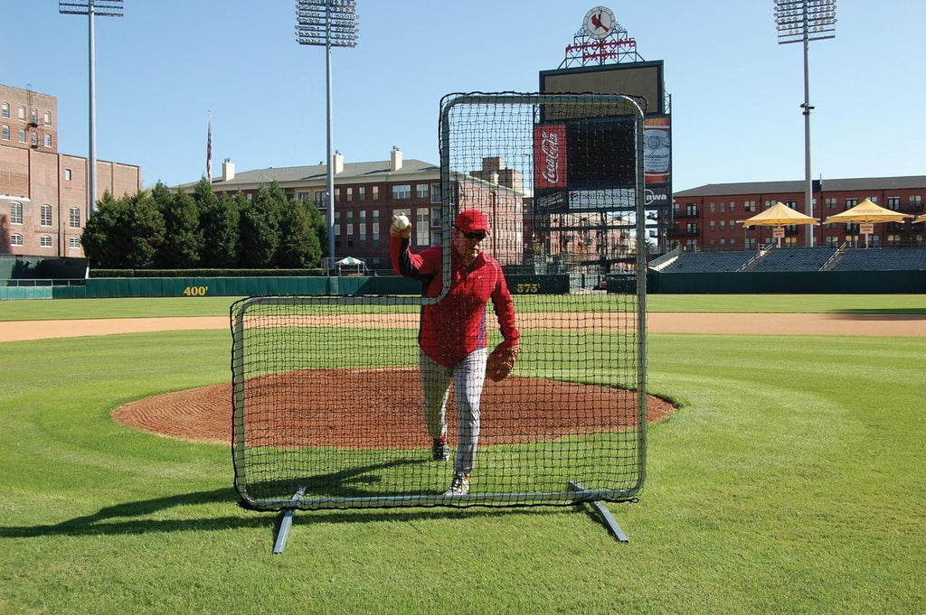 Trigon Sports Pitcher's L Screen Replacement Net, Softball & Baseball Pitching Net, Batting Cage with Frame, L Shape Net for Training, Size: 7' x 7' (NET ONLY)