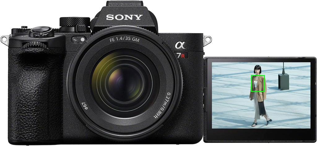Sony a7R V Full Frame Mirrorless Camera Body with FE 35mm F1.4 GM G Master Lens ILCE-7RM5 + SEL35F14GM Bundle with Deco Gear Photography Backpack + Monopod + Extra Battery, LED and Kit Accessories