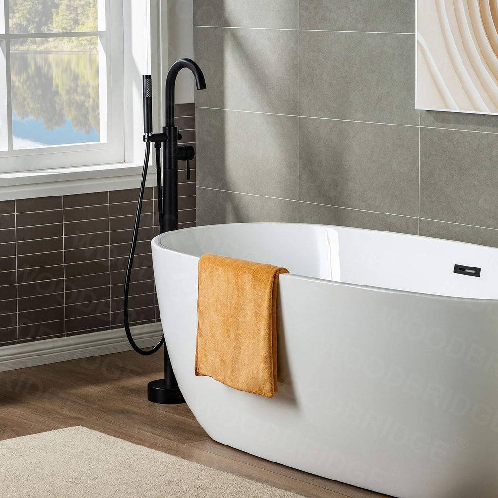 WOODBRIDGE F0006 MBRD Faucet, (L) 10 3/4' x (W) 6-1/4' x (H) 43-7/8, Matte Black