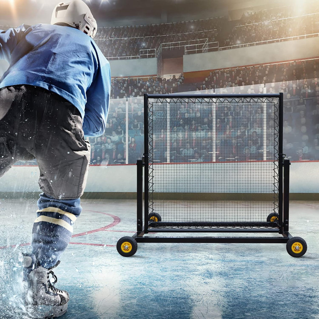 MR Height Adjustable Rebounder, Portable Sports Bounce Back Net, Adjustable Angle Pitch Back Return Net, Rebound Wall for Lacrosse, Baseball, Softball, Soccer, Football, Basketball, Volleyball, Tennis