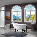WOODBRIDGE 54' Heavy Duty Acrylic Slipper Clawfoot Bath Tub with Matte Black Feet & Matte Black Drain &Overflow,B0021 MB