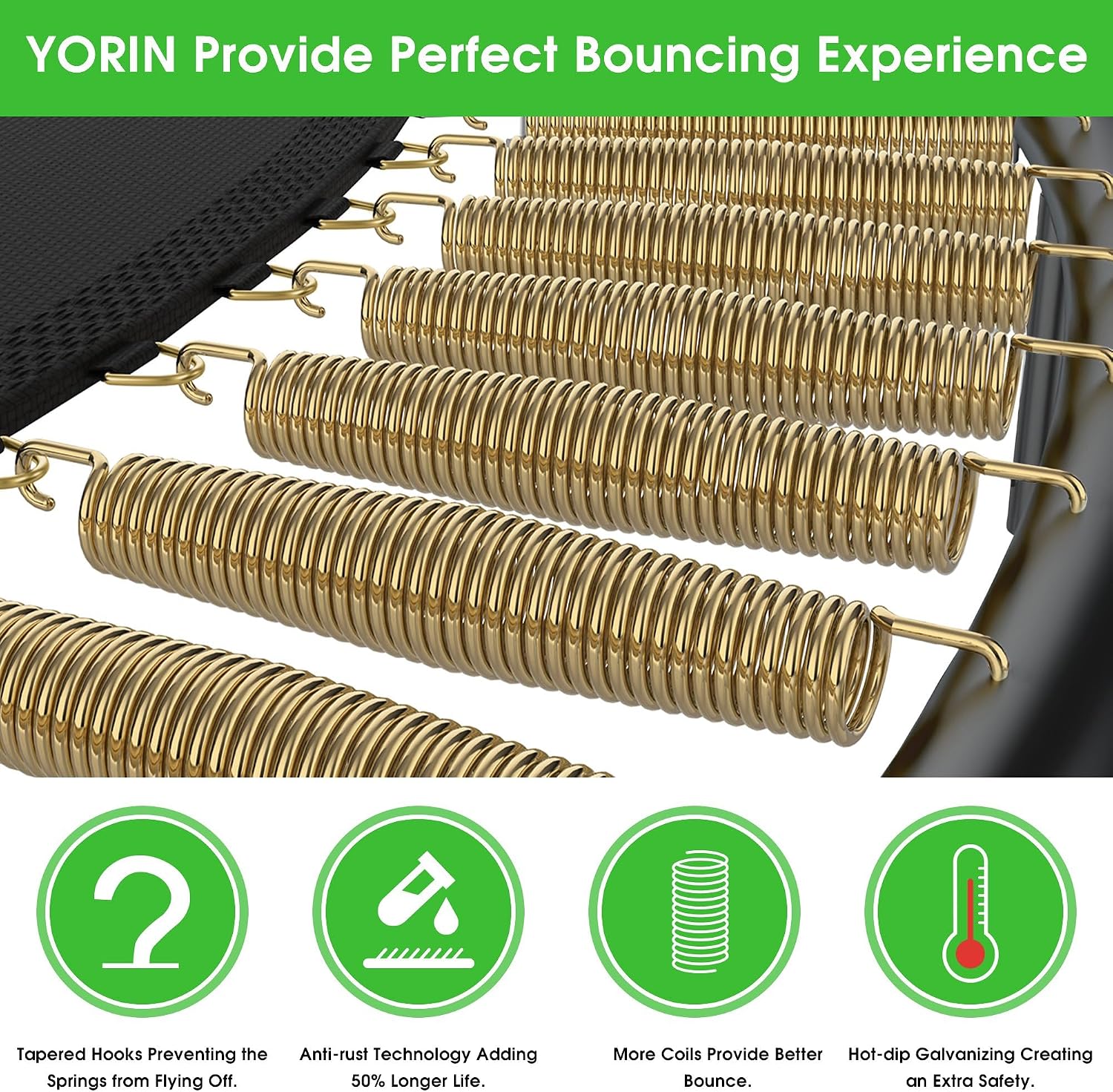 YORIN Outdoor Backyard Bouncer with Basketball Hoop, Light and Sprinkler, Heavy Duty Jumping Set for Kids & Adults, 10FT 12FT 14FT 15FT 16FT, 1500LBS Capacity, ASTM Certified, Galvanized Steel Frame