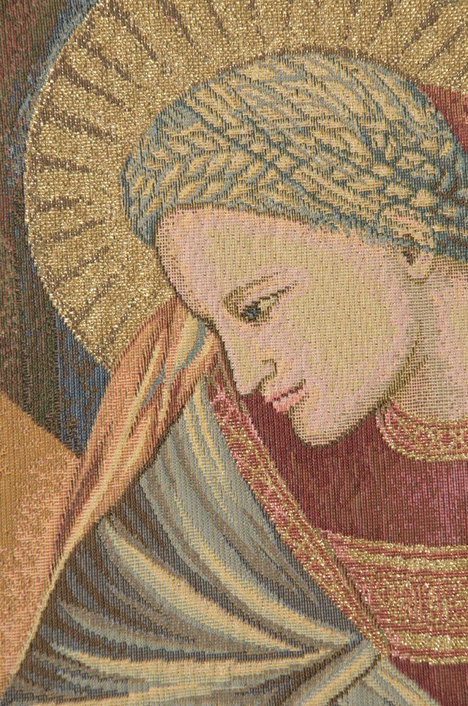 Charlotte Home Furnishings Inc. Nativity Giotto Left Panel Italian Tapestry Wall Hanging 17X12 Inch Viscose Cotton & Polyester Blend Wall Art Perfect for Home Decor & Wall Decor By Giotto di Bondone