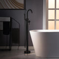WOODBRIDGE High Flow Rate 8 GPM Freestanding Tub Filler Faucet with Hand Shower, Oil Rubbed Bronze,F0027ORBSQ