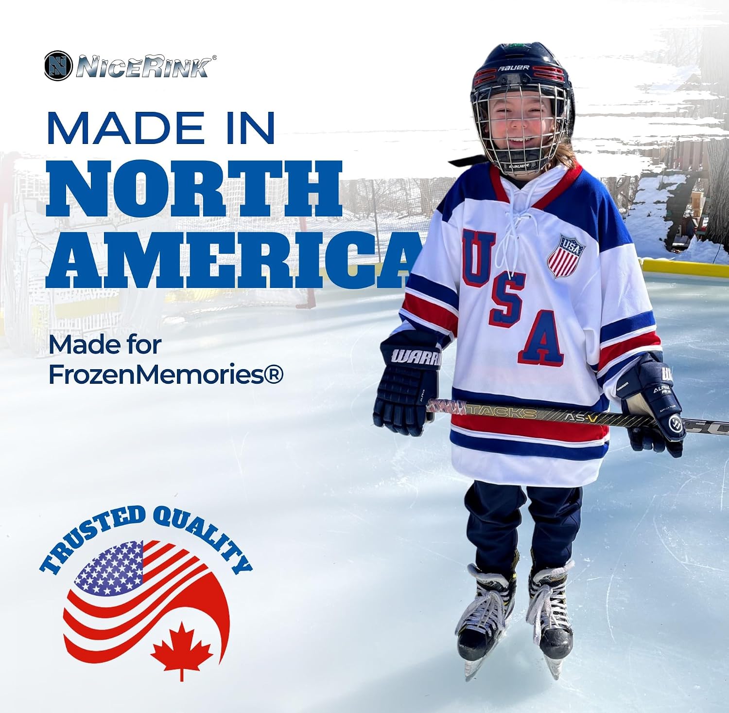 Backyard Ice Rink Accessories - Brackets, Boards, Kick Plates, Bumper Caps, and Netting - Made in USA and Canada Build Repair and Upgrade DIY Hockey and Skating Rinks