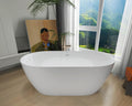 Acrylic Freestanding Contemporary Soaking Tub A25-51 Series 51' Bathtub White Modern Stand Alone Tub with Overflow and Pop-up Drain