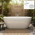 FerdY 67' Acrylic Freestanding Bathtub, Contemporary Soaking tub with Chrome Drain & Overflow, Elegant Oval Shape, cUPC Certified, Bali