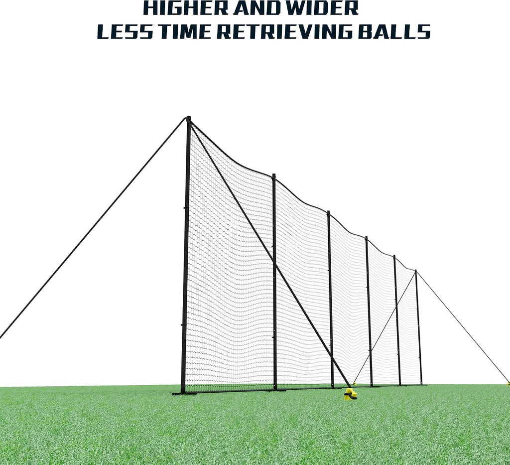 MR Ball Stop Net System, Movable Heavy Duty Backstop Net, 2 in 1 Multi-Sport Stop Netting, Ball Barrier Sports Practice Barrier Net for Professional, College and Grade School Training