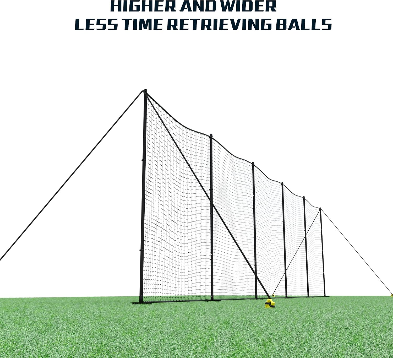 MR Ball Stop Net System, Movable Heavy Duty Backstop Net, 2 in 1 Multi-Sport Stop Netting, Ball Barrier Sports Practice Barrier Net for Professional, College and Grade School Training