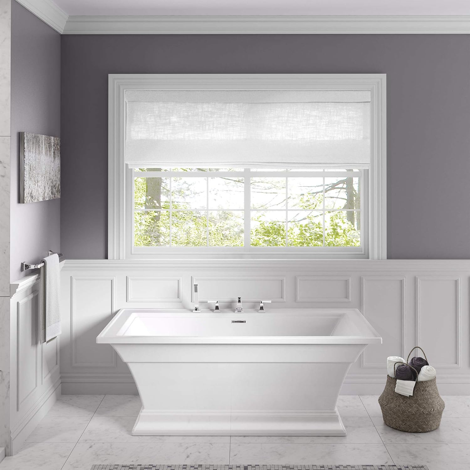 American Standard 2546004.020 Town Square S 68 in. Acrylic Freestanding Soaker Bathtub, White