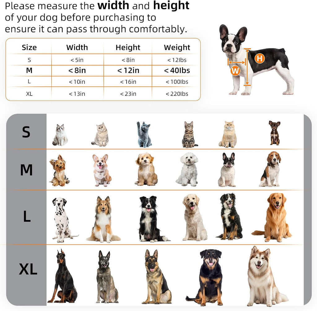 MIAOTONG 3-Flap Dog Door for Wall, Double Magnetic Flaps Pet Door for Wall, Aluminum Lock Doggy Door,Steel Frame and Telescoping Tunnel Dog Doors and Cat Doors(Pets Up to 40 Lb) -Medium