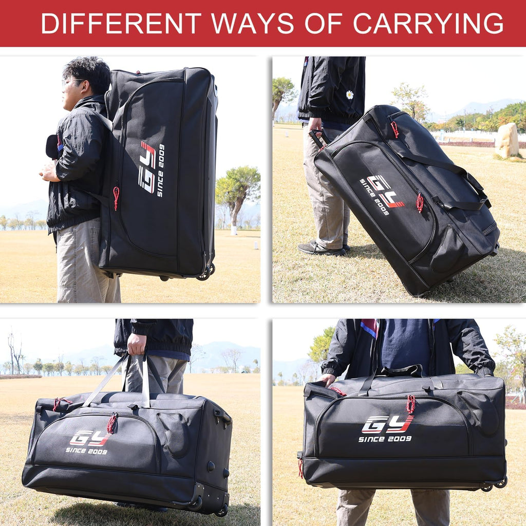 GY 185L 35' Rolling Duffle Bag Large Hockey Bag With Wheels For Sports Gym Travel Baseball Basketball Soccer Football Equipment For Team Coaches/Catchers/Youth/Adults /1680d Waterproof Fabric