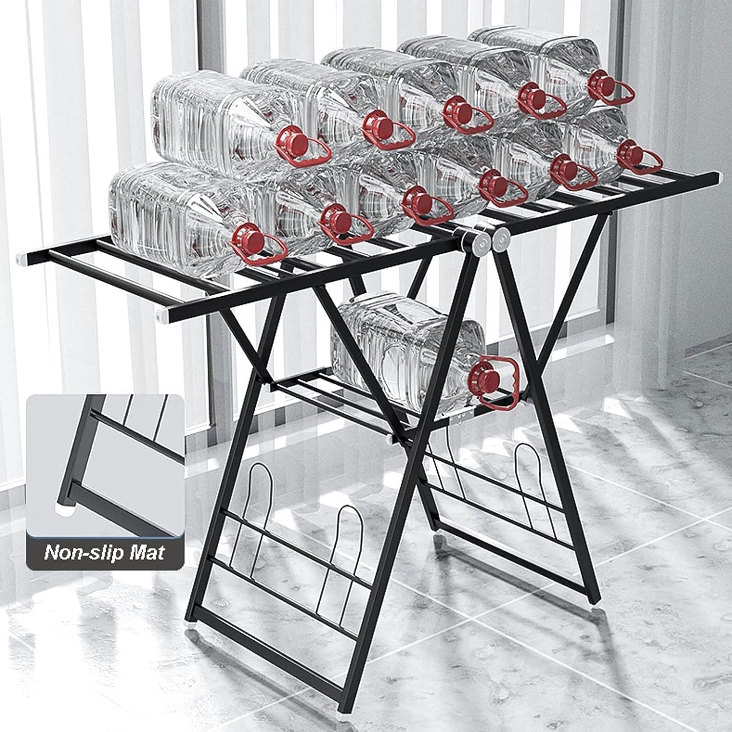 Laundry Drying Rack Floor Aluminum Alloy Clothes Drying Rack Collapsible Hanger Large Capacity Compact Hanging Racks for Garment Balcony Bedroom(130cm/51in)