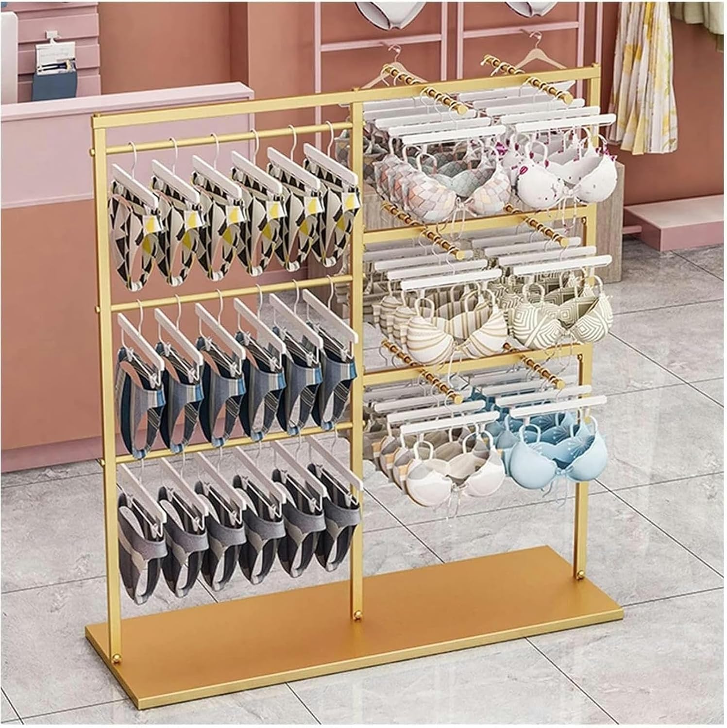 Metal Hijab Hangers - Adjustable Clothing Organizer Holder, Scarf Display Stand, Sheets Hanging Organizer Shelf, Commercial Shelves, Freestanding Lingerie Garment Rack