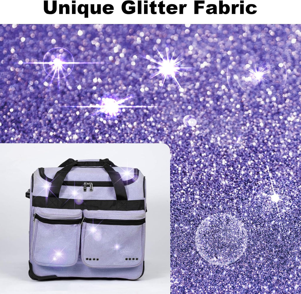 Foldable 23 Inch Dance Bag with Garment Rack, Dance Costumes Rolling Garment Bags for Travel, Garment Duffel Bag for Dancer, Collapsible Competition Bag with Wheels