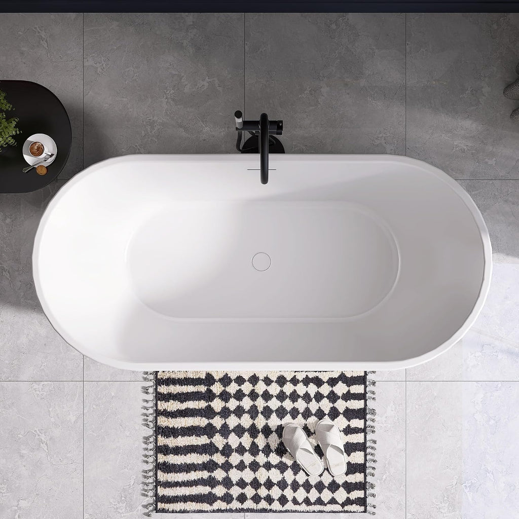 67' Acrylic Free Standing Tub, Stand Alone Tub, Freestanding Bathtub, Soaking Bathtub, cUPC Certified, SW(Glossy White)