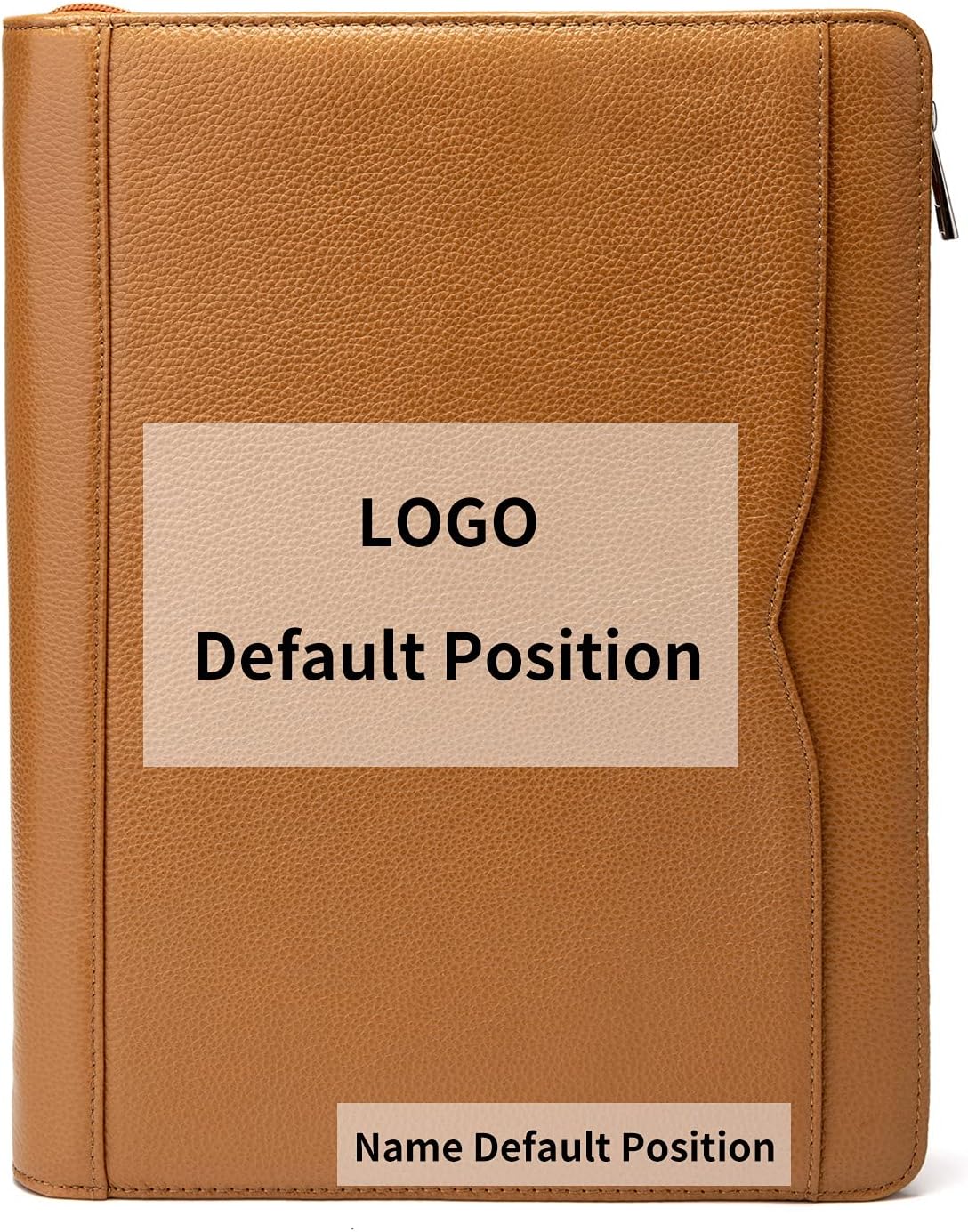 YIWEN Personalized Leather Portfolio 3 Ring Binder, Front Pocket, Padfolio for 12.9' Tablet, Letter Size Notepad Holder, Professional Business Travel Organizer (Custom)