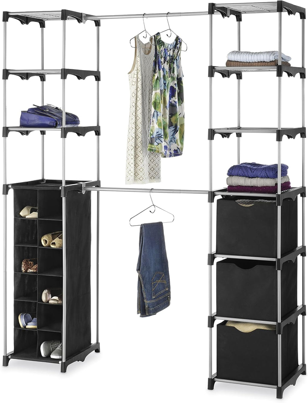 Whitmor Modern Industrial Freestanding Closet Organizer