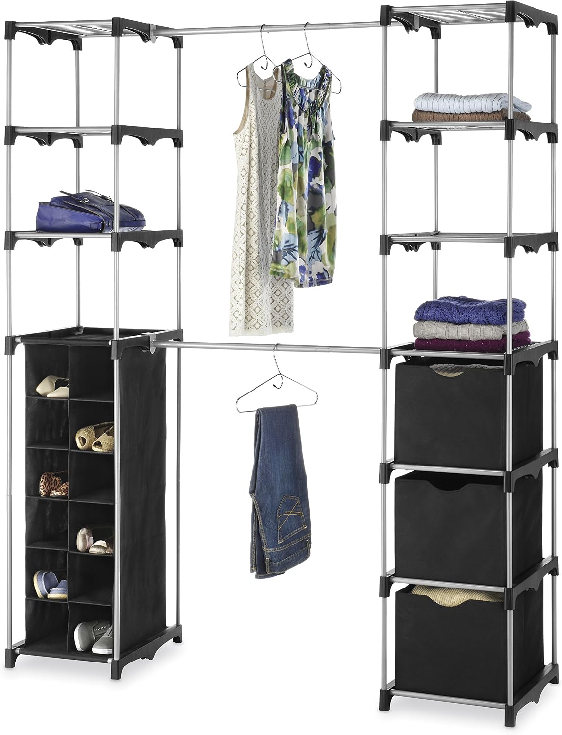 Whitmor Modern Industrial Freestanding Closet Organizer