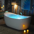 WOODBRIDGE 72' x 35-3/8' Whirlpool Water Jetted and Air Bubble Freestanding Heated Soaking Combination Bathtub wirh LED control panel and Faucet,BJ-400+F0041
