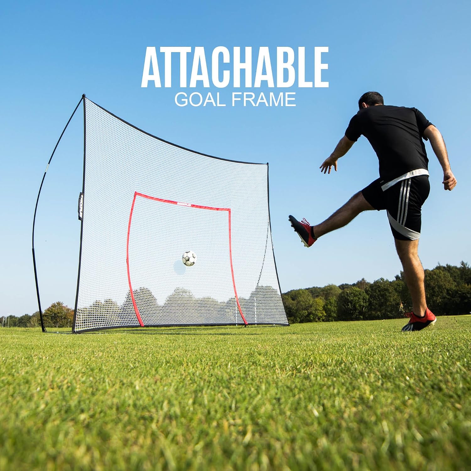 QUICKPLAY MEGA NET Portable Backstop Netting | Fast Set-Up Free-Standing Sports Net Barrier | Available in 12x9' & 32x9'