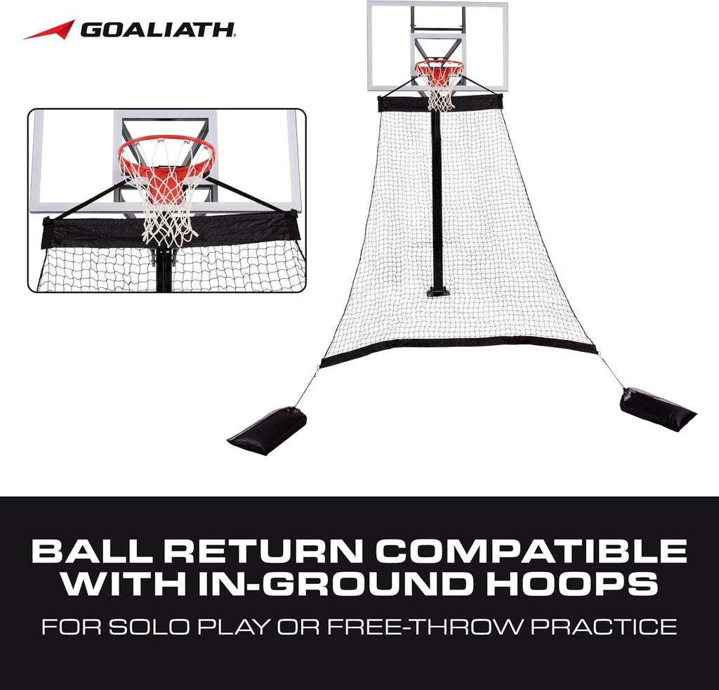 Goalrilla Basketball Hoop Return System Great for Solo Play or Free-Throw Practice and Compatible with Most In Ground Hoops , Black