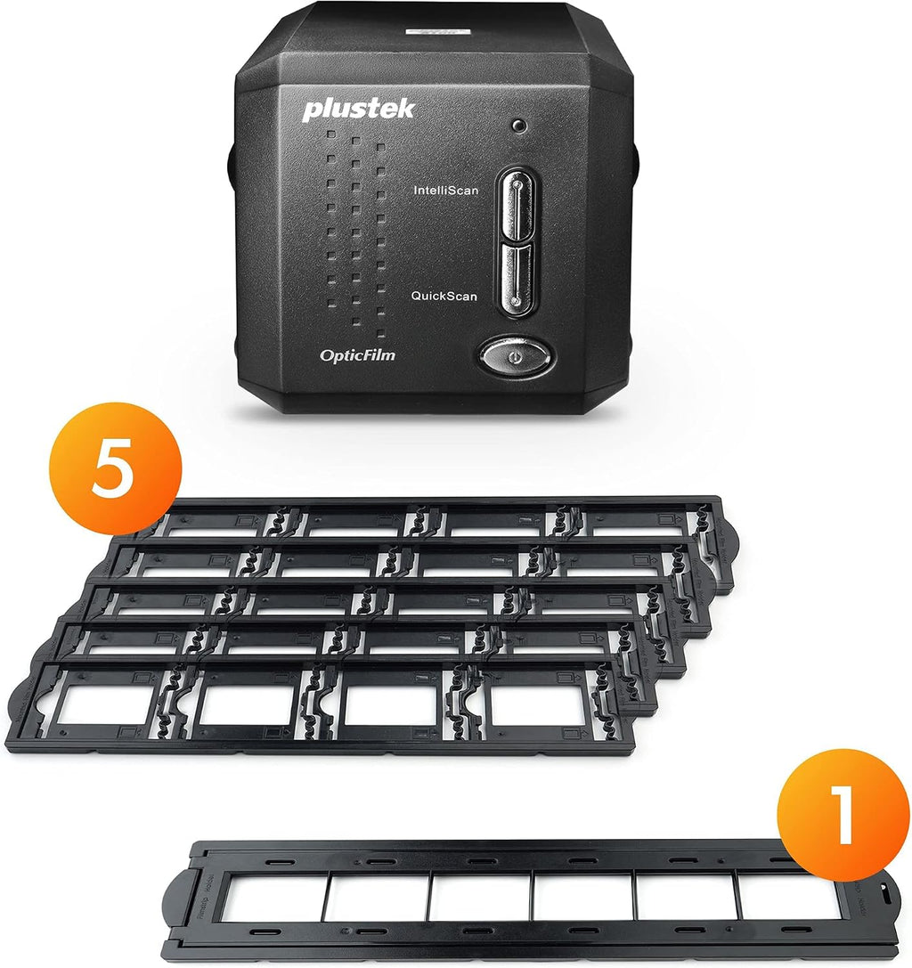 PlustekOpticFilm 8200i SE Film & Slide Scanner Converter + 35mm Mounted Slide Holders kit x 2