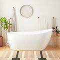 Signature Hardware 925387-66-I Sheba 66' Acrylic Soaking Slipper Freestanding Tub with Integrated Drain and Overflow and Foam Insulation - White