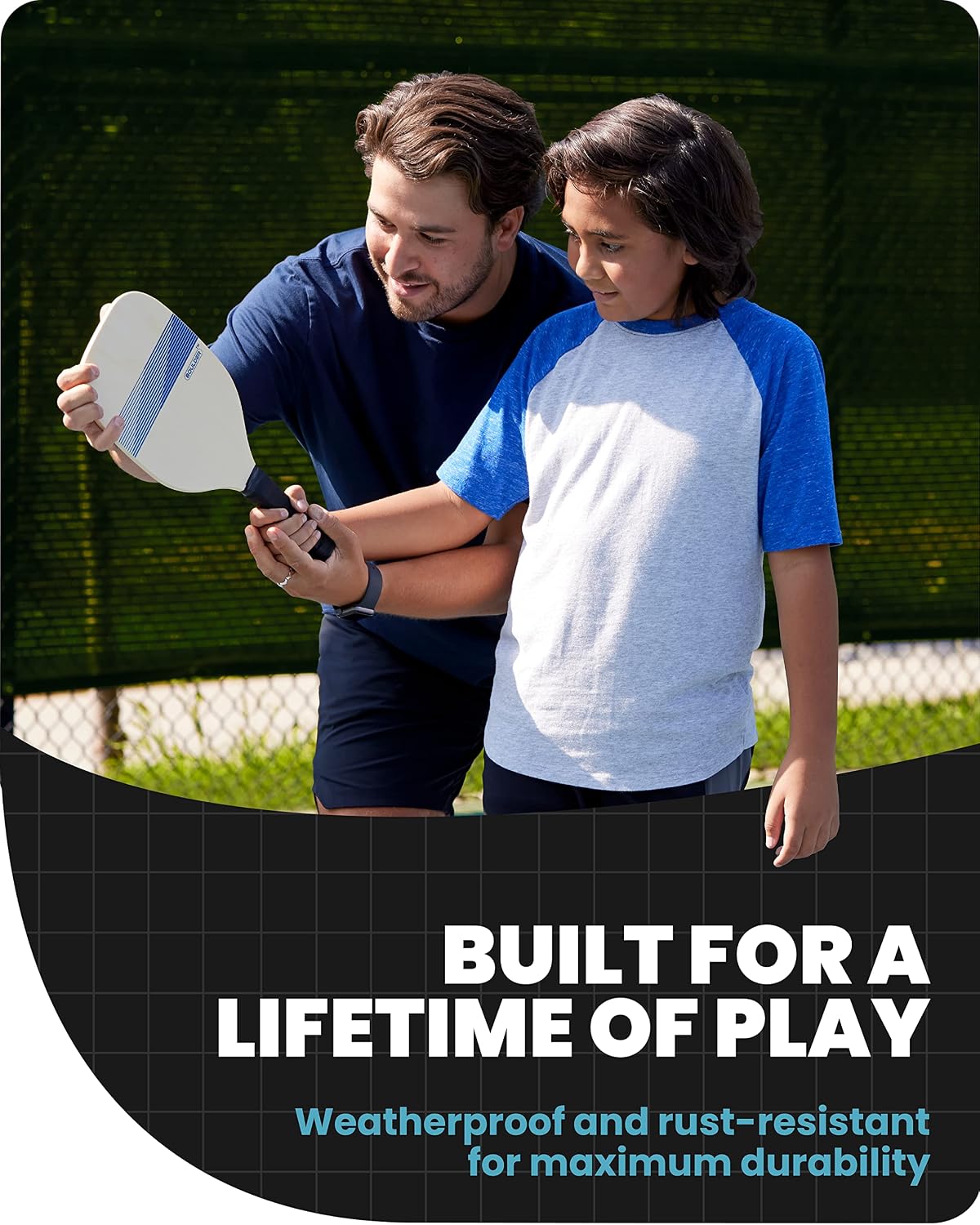 Boulder Portable Badminton Pickleball Net - Foldable/Extendable Poles for Multiple Sports Heights (UP to 5 ft) - Ideal for Tennis, Pickleball, Soccer Tennis - Easy Setup