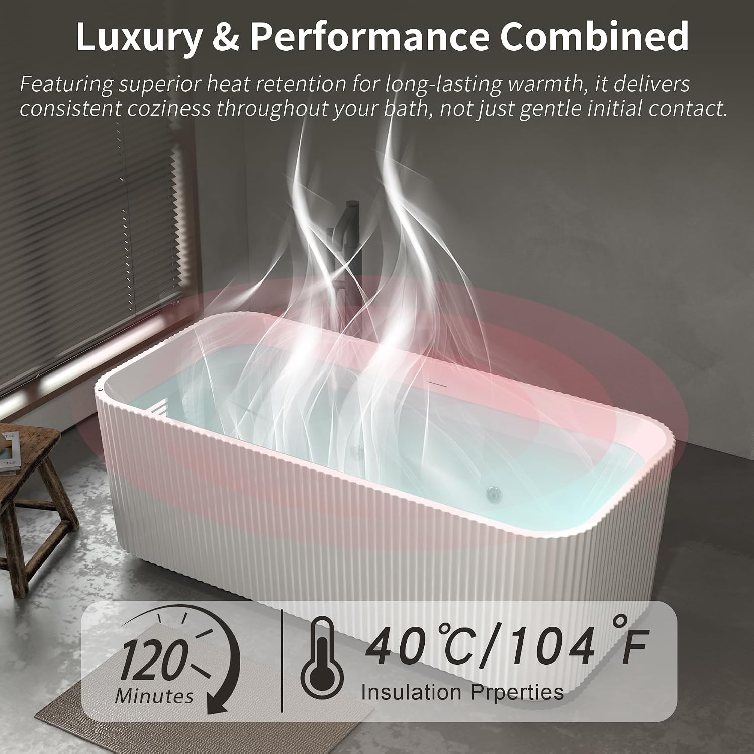 67-Inch Luxury Freestanding Rectangular Massage Bathtub with 10 Hydrotherapy Jets, Glossy White Acrylic, Chrome Pop-up Drain, cUPC Certified.