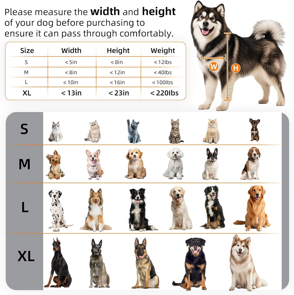 MIAOTONG 3-Flap Dog Door for Wall, Energy-Efficient Insulated Pet Door for Wall, Aluminum Lock Doggy Doors,Steel Frame and Telescoping Tunnel Dog Doors (Pets Up to 220 Lb) -X-Large