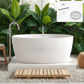 FerdY 59' Acrylic Freestanding Bathtub, Contemporary Soaking tub with Chrome Drain & Overflow, Elegant Oval Shape, cUPC Certified, Tahiti
