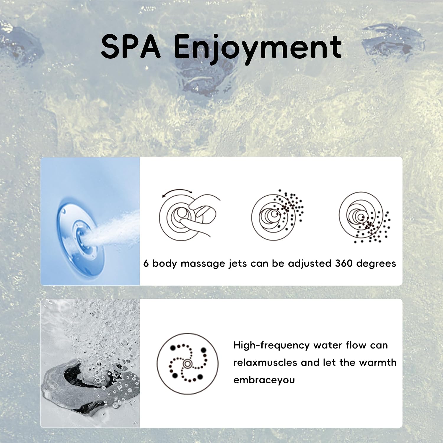 67'x31.5' Jetted Tubs with 6 Whirlpool Nozzles and 8 Air Bubbles, White Freestanding Massage Whirlpool Bathtub, Hydro Massage, Color-Changing LED Chromatherapy, Air type control switch