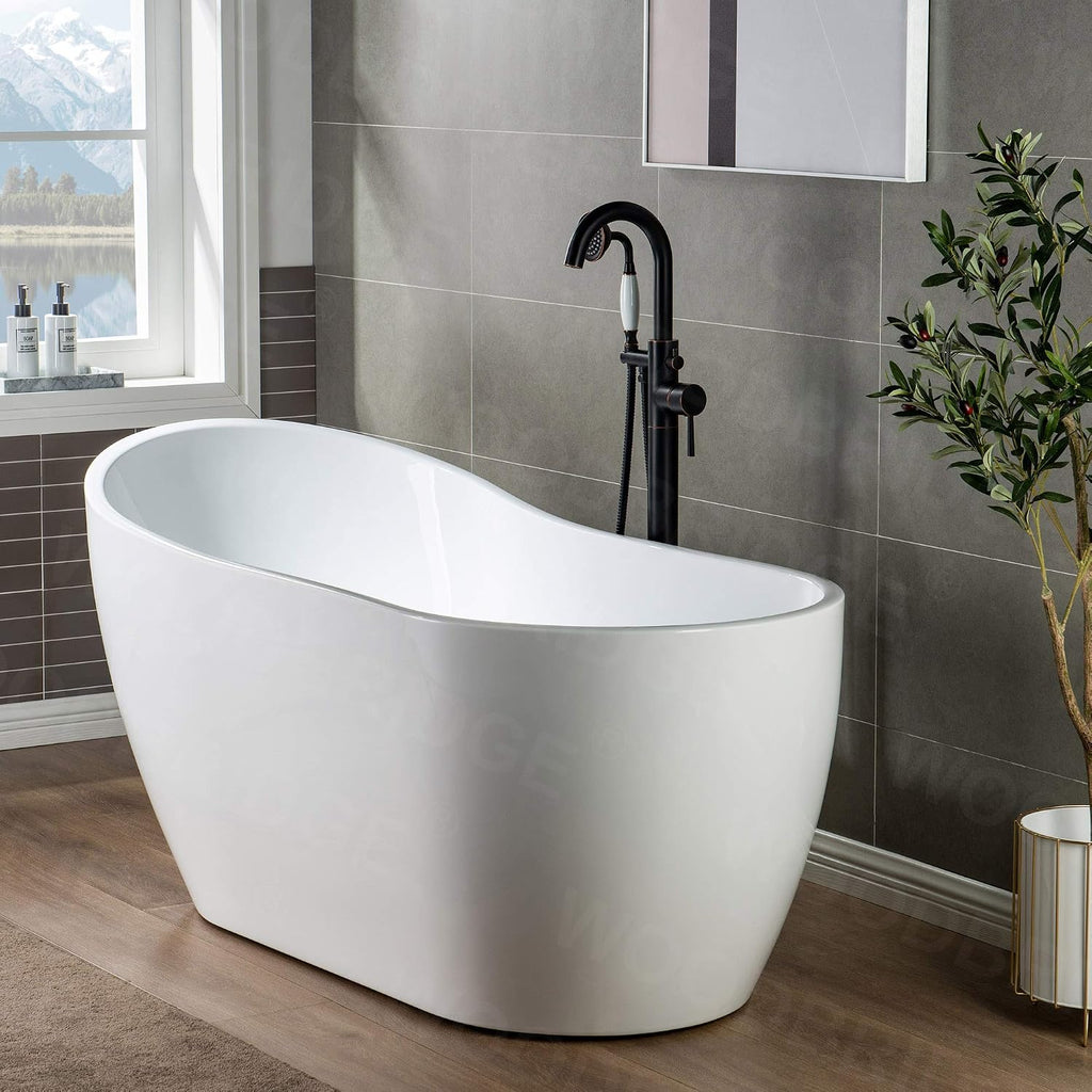 WOODBRIDGE Contemporary Single Handle Floor Mount Freestanding Tub Filler Faucet with Hand Shower in (Oil Rubbed Bronze) Finish,F0010-ORBVT