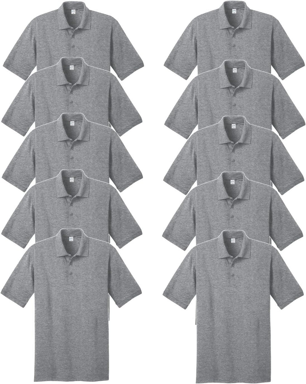 FOMANN Men's Button-Down Polo Shirt Wholesale Unisex Uniform Shirt 10 Pack