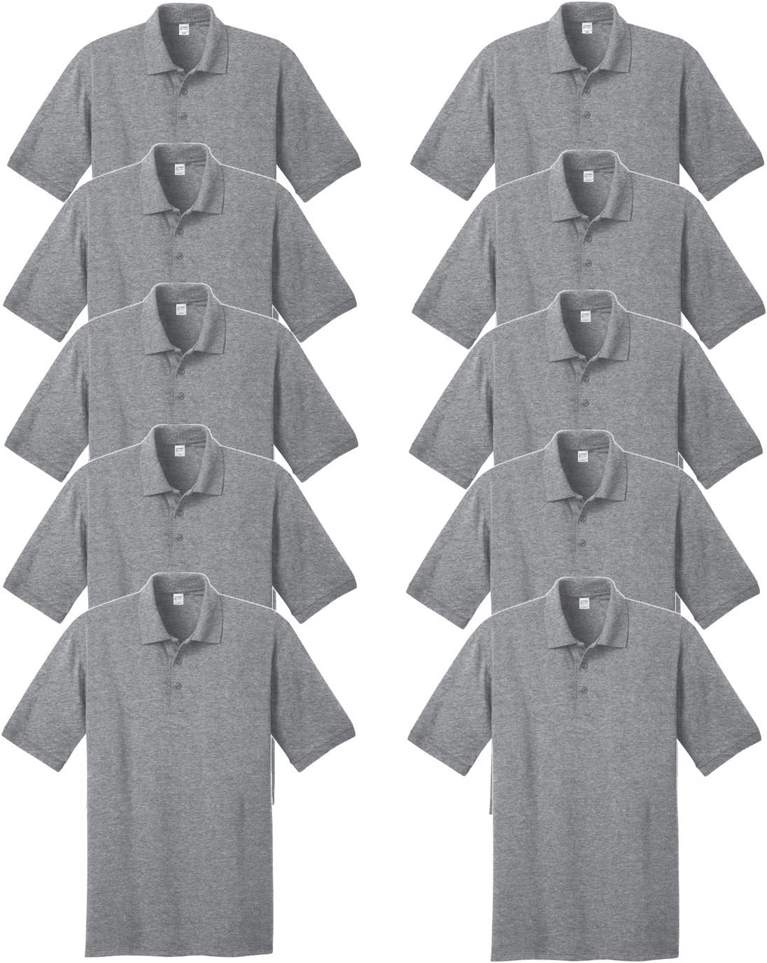 FOMANN Men's Button-Down Polo Shirt Wholesale Unisex Uniform Shirt 10 Pack