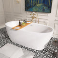 67' Free Standing Tub, Pure Acrylic Freestanding Bathtub, Stylish Stand Alone Tub, Contemporary Deep Soaking Bath Tub, cUPC Certified (Glossy White)