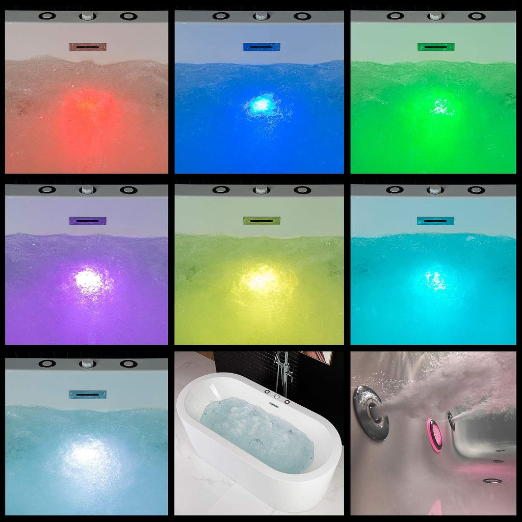 WOODBRIDGE 67' Air Bubble and Whirlpool Jetted Freestanding Bathtub B0030 / BTS1606