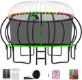 YORIN Outdoor Backyard Bouncer with Basketball Hoop, Light and Sprinkler, Heavy Duty Jumping Set for Kids & Adults, 10FT 12FT 14FT 15FT 16FT, 1500LBS Capacity, ASTM Certified, Galvanized Steel Frame