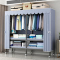 Rolling Foldable Garment Rack With Cover And Wheels - Large Capacity Wardrobe Rack, 1500 Lbs Heavy-Duty Portable Wardrobe Freestanding Clothes Organizer System For Bedroom Living Room Office(Size:168*