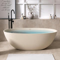 65' Freestanding Bathtub Tubs Resin Stone, Solid Surface Free Standing Tub, Oval Sorker Tub Bathtubs with Overflow and Pop up Drain, Latte Color303-165