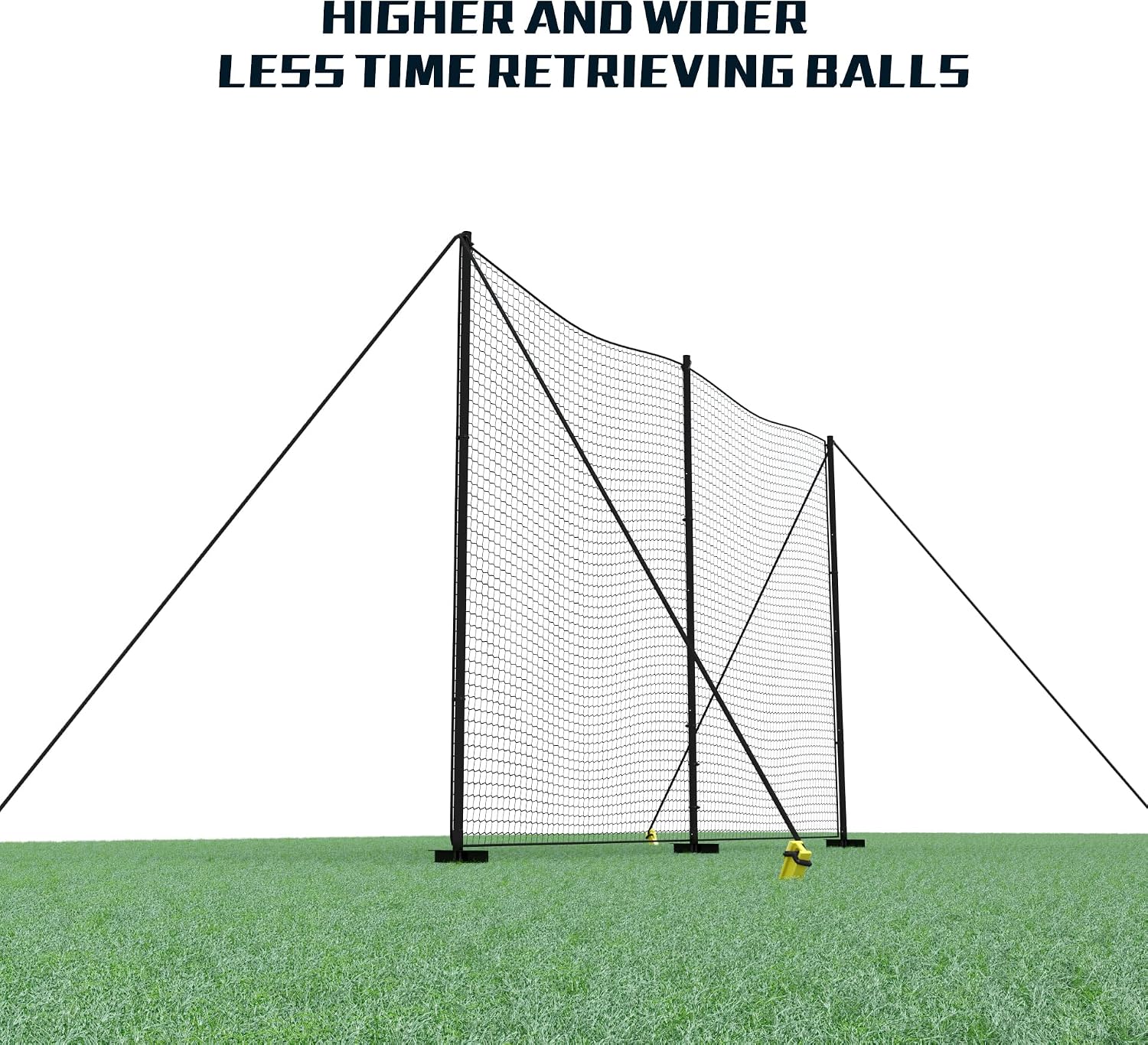 MR Ball Stop Net System, Movable Heavy Duty Backstop Net, 2 in 1 Multi-Sport Stop Netting, Ball Barrier Sports Practice Barrier Net for Professional, College and Grade School Training