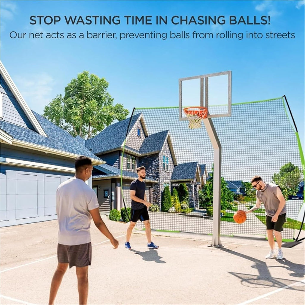 Basketball Net Catcher Basketball Backstop Net Basketball Barrier Nets for Backyard 12 x 10 ft Rebounder to Guard Rebound for Baseball, Softball, Lacrosse, Soccer, Basketba