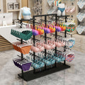 Double-Sided Underwear Display Stands, Wrought Iron Floor-Standing Display Stand, Garment Racks with Top Storage Shelf and Hanging Bar, Panties and Shorts Nakajima Display Shelf