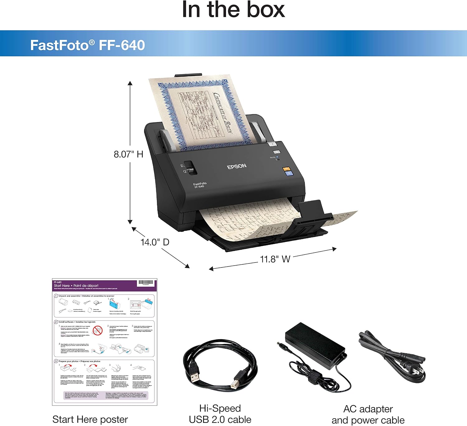 Epson FastFoto FF-640 High-Speed Photo Scanning System with Auto Photo Feeder