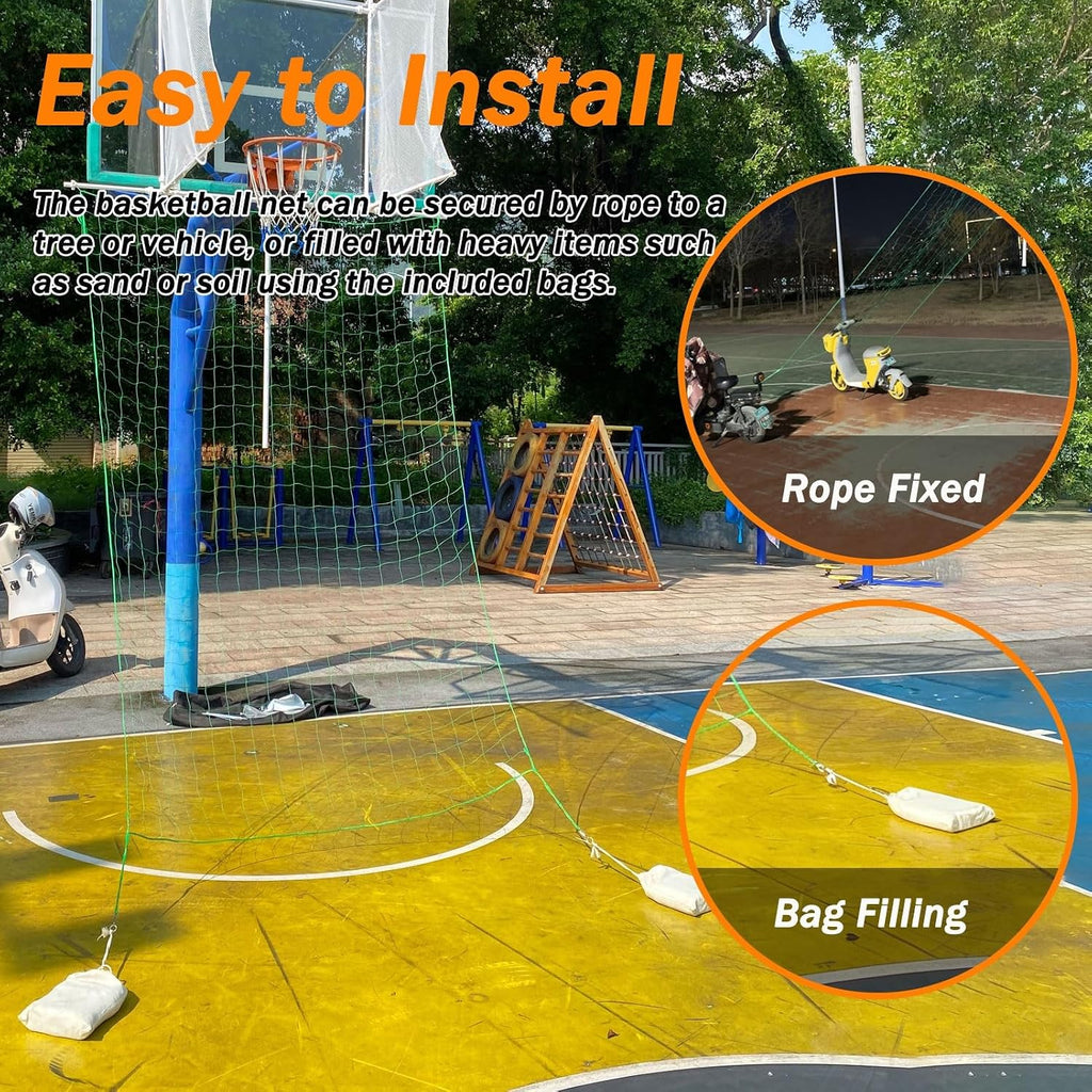 Basketball Rebounder, Basketball Return Attachment for Hoops, Basketball Backstop Catch Net for Shooting Practice Hoop Outdoor, Shot Trainer Rebounder Net for Efficient Training