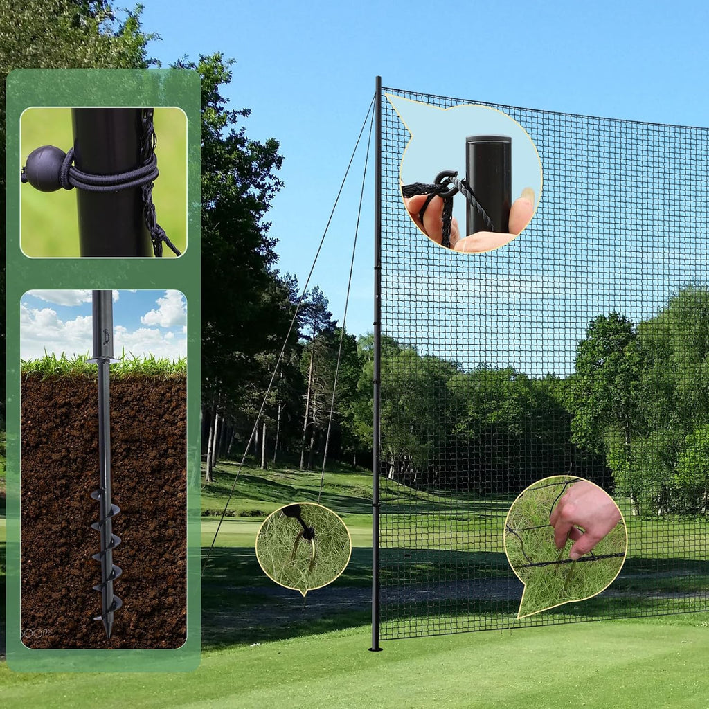 Ball Stop System - Soccer Backstop Net, Heavy Duty, High Impact, Practice Barrier