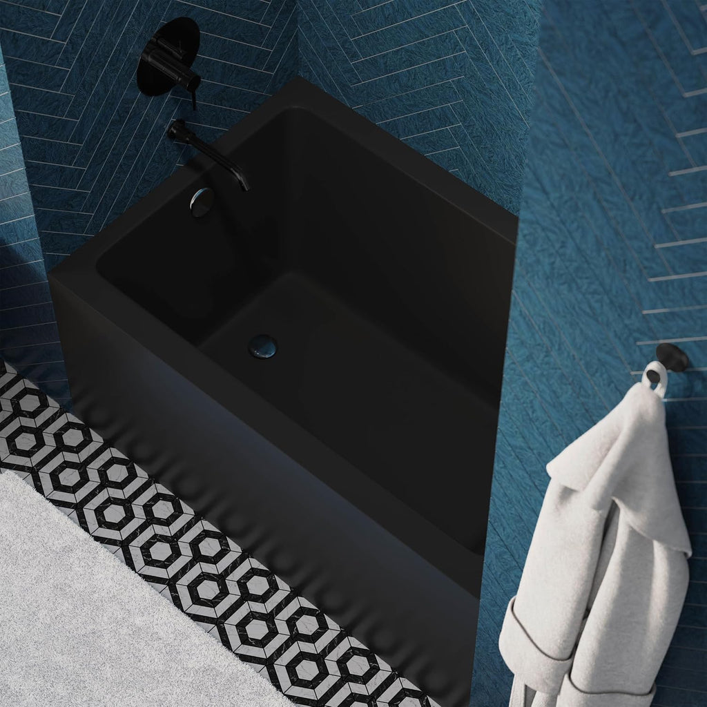 Voltaire 48' x 32' Left-Hand Drain Alcove Bathtub with Apron in Matte Black